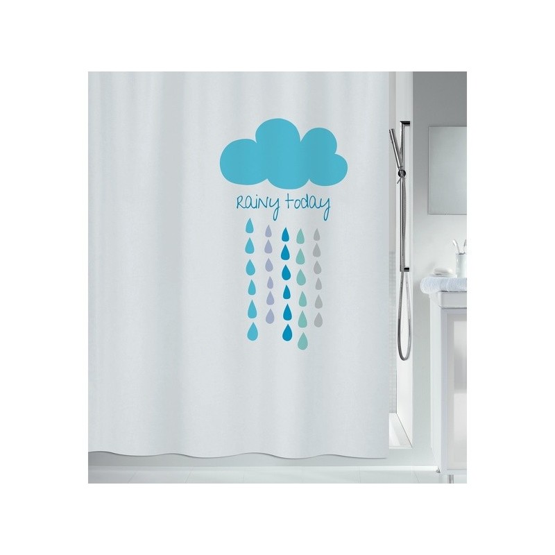 spirella Rideau de douche Polyester CLOUD 180x200cm Bleu & Blanc Spirella