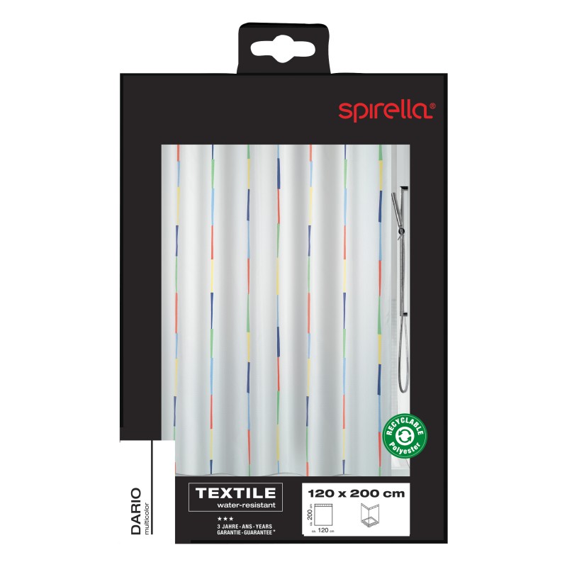 Spirella Rideau De Douche Polyester DARIO 180x200cm Multicolor Spirella