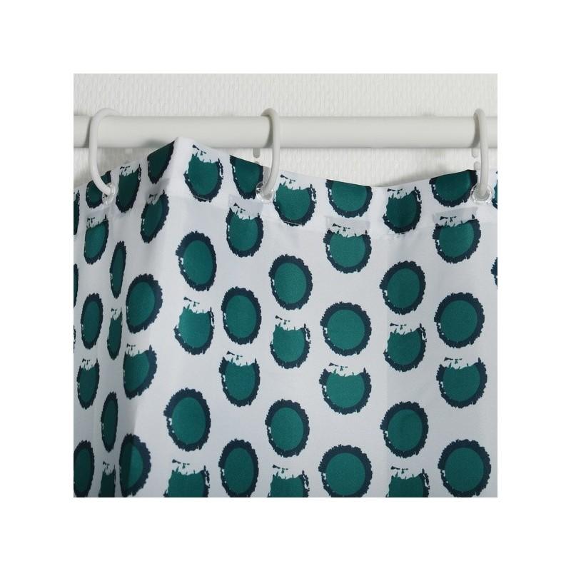 Spirella Rideau De Douche Polyester DEEP FOREST 180x200cm Bleu Vert Spirella