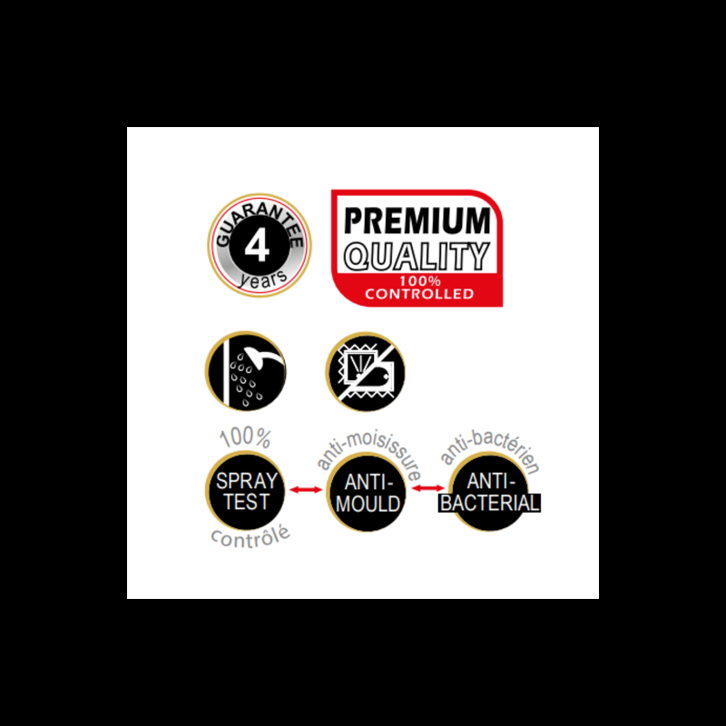 Spirella Rideau De Douche Polyester DOTS 180x200cm QUALITà PREMIUM Bleu - Anneaux Inclus MSV