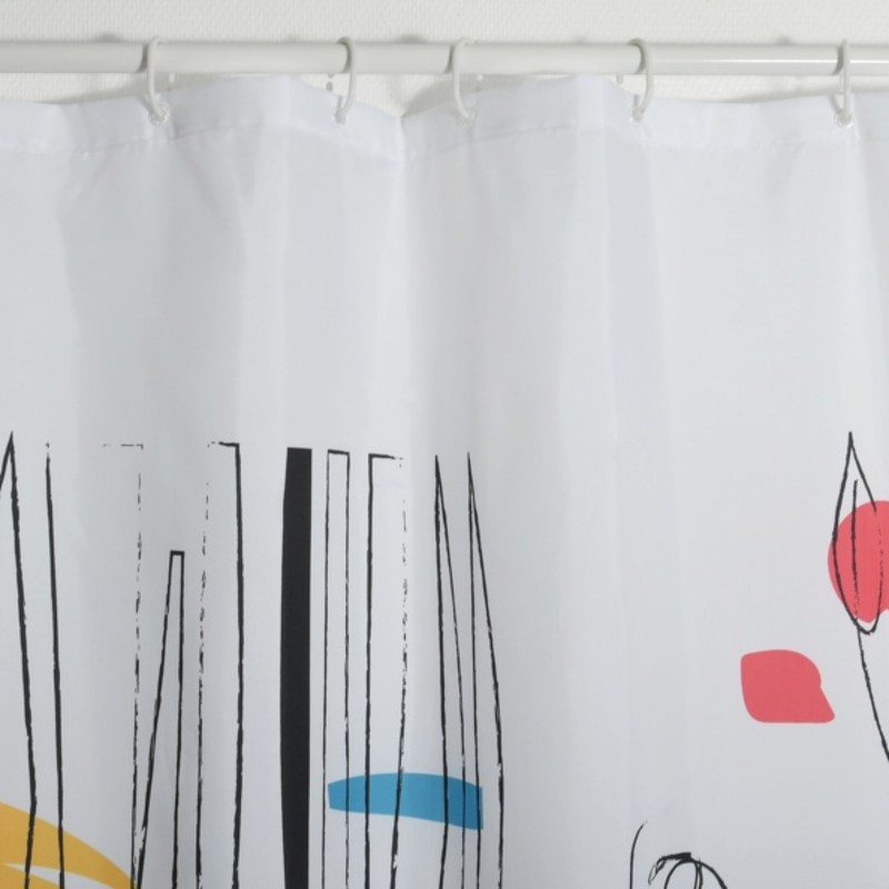 Spirella Rideau De Douche Polyester FACES 180x200cm Multicolor Spirella