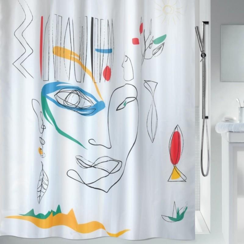 spirella Rideau de douche Polyester FACES 180x200cm Multicolor Spirella