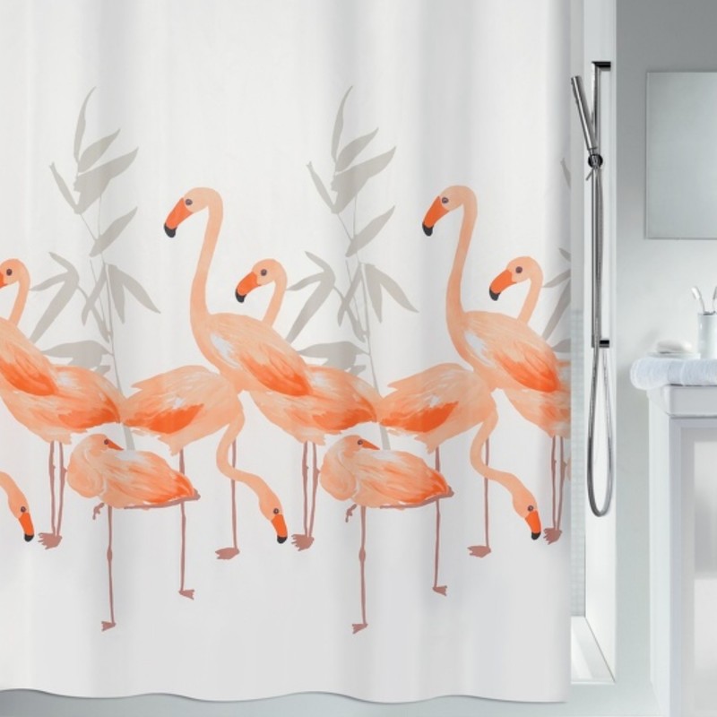 spirella Rideau de douche Polyester FLAMINGO 240x180cm Saumon Spirella