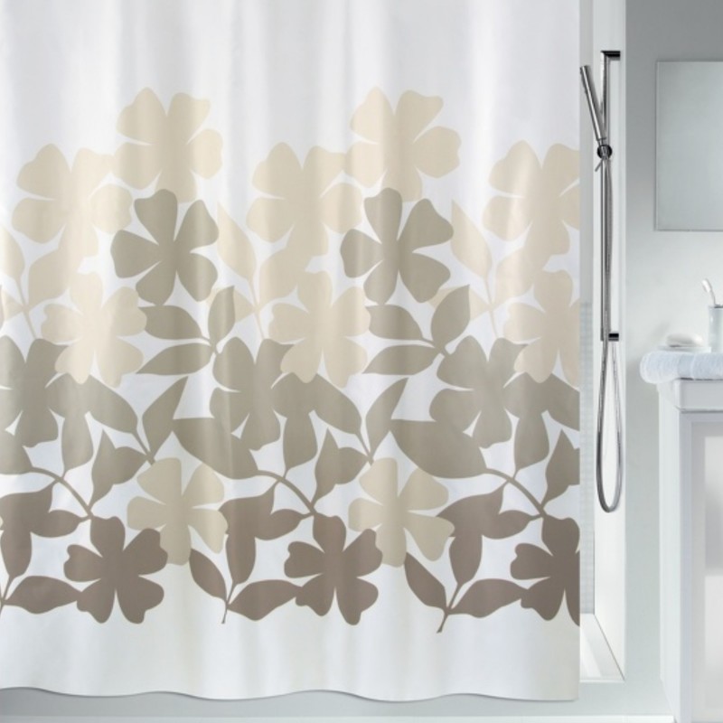 spirella Rideau de douche Polyester FLEURY 180x200cm Taupe & Beige Spirella