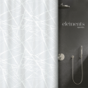 Spirella Rideau De Douche Polyester FORES 120x200cm Blanc Elements By Spirella