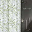Spirella Rideau De Douche Polyester FORES 120x200cm Vert Elements By Spirella