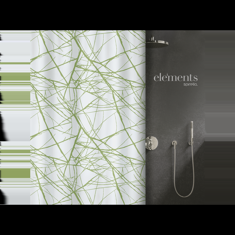 spirella rideau de douche Polyester FORES 180x180cm Vert Elements by Spirella