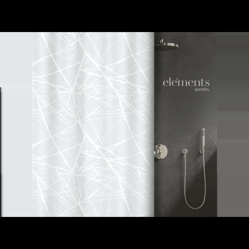 spirella rideau de douche Polyester FORES 180x200cm Blanc Elements by Spirella