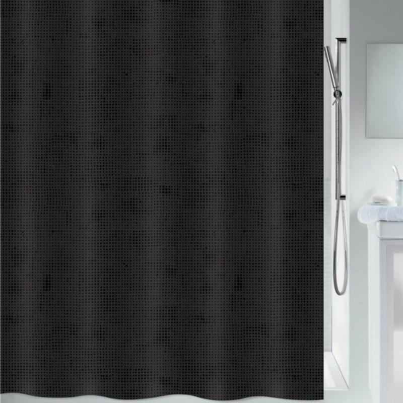 spirella Rideau de douche Polyester GEORGES 120x200cm Noir Spirella