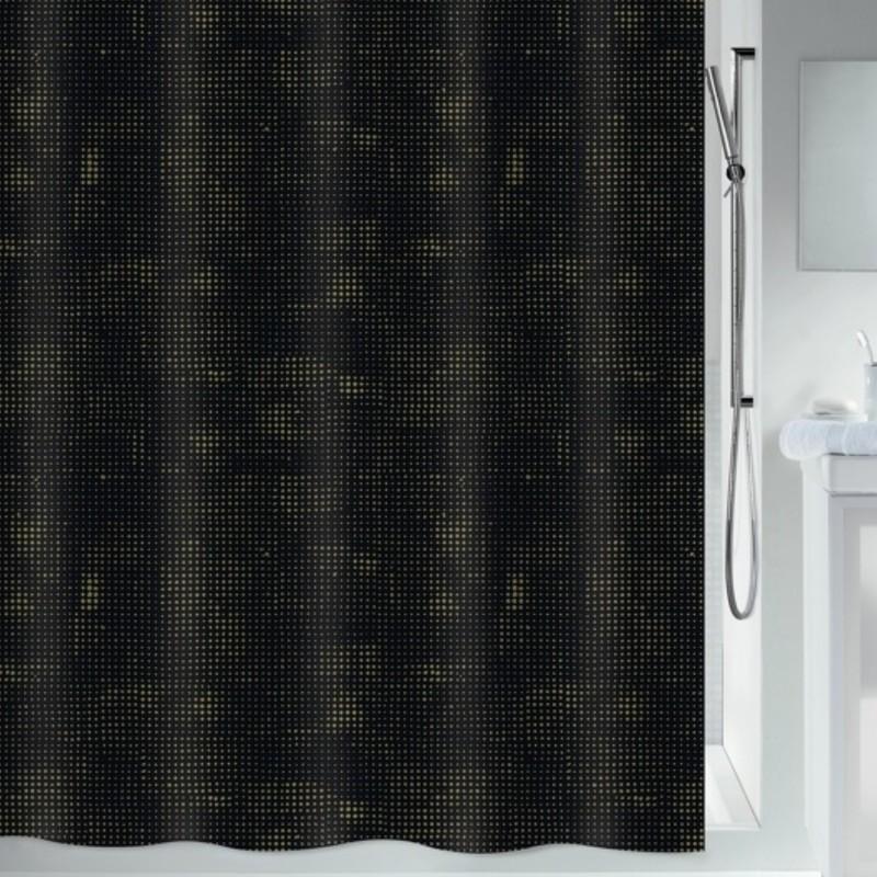 spirella Rideau de douche Polyester GEORGES 240x180cm Noir & Or Spirella