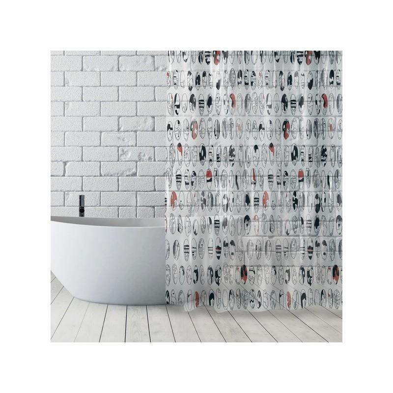 spirella Rideau de douche Polyester GRAPHIC DESIGN 180x180cm Multicolor - Anneaux inclus MSV