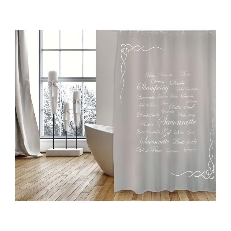 spirella Rideau de douche Polyester GRASSE 180x200cm QUALITà PREMIUM Taupe - Anneaux inclus MSV