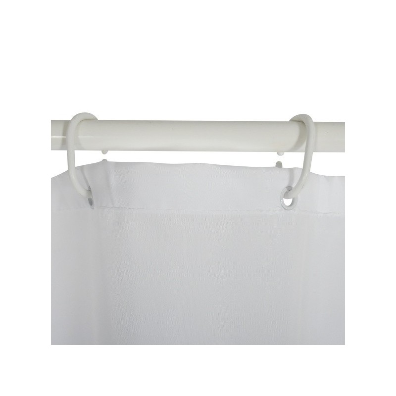 Spirella Rideau De Douche Polyester H/F 180x200cm QUALITE PREMIUM Gris & Blanc - Anneaux Inclus MSV