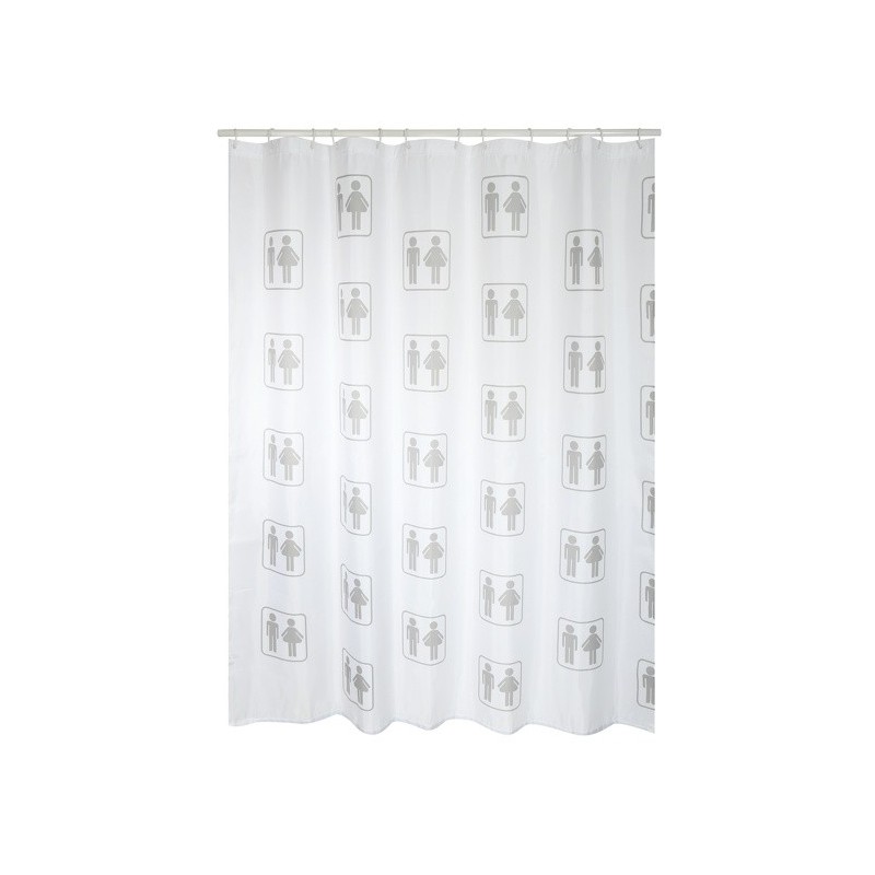 Spirella Rideau De Douche Polyester H/F Mini 180x200cm QUALITà PREMIUM Blanc - Anneaux Inclus MSV