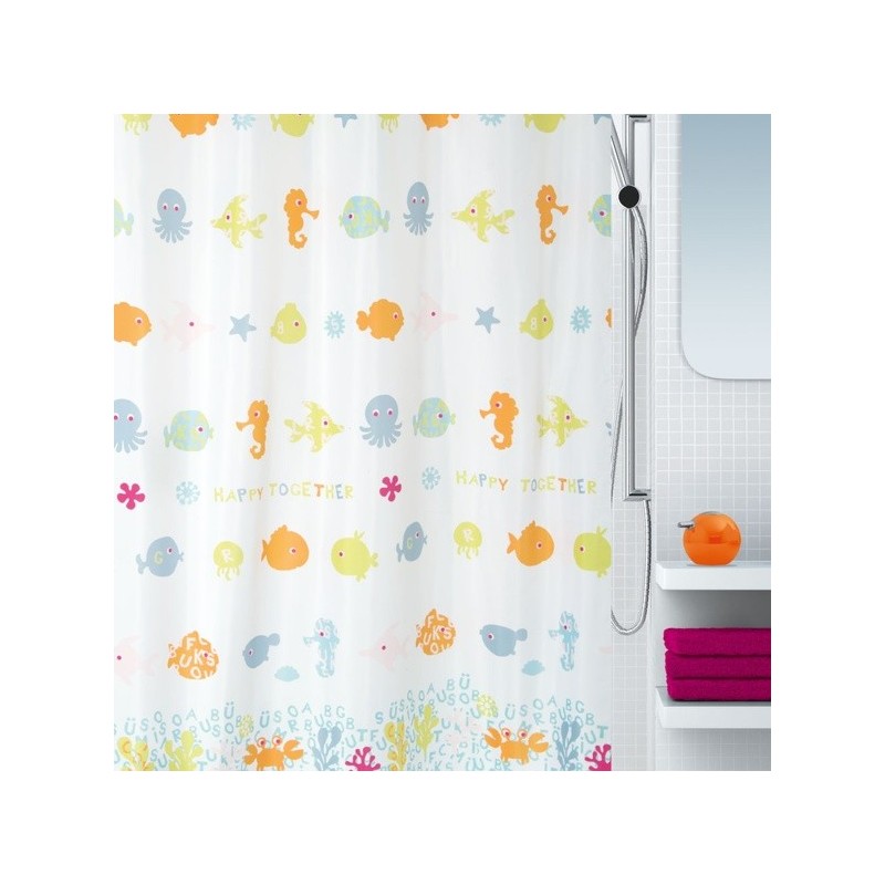 spirella Rideau de douche Polyester HAPPY FISH 180x200cm Multicolor Spirella