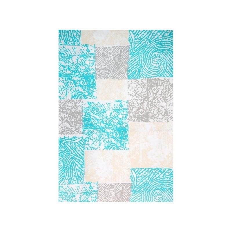 Spirella Rideau De Douche Polyester HUELLAS 180x200cm QUALITà PREMIUM Bleu Turquoise - Anneaux Inclus MSV