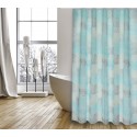 Spirella Rideau De Douche Polyester HUELLAS 180x200cm QUALITà PREMIUM Bleu Turquoise - Anneaux Inclus MSV