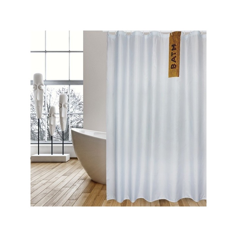 spirella Rideau de douche Polyester IGUACU 180x200cm QUALITà PREMIUM Blanc - Anneaux inclus MSV