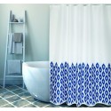 Spirella Rideau De Douche Polyester IKAT 180x200cm QUALITà PREMIUM Bleu & Blanc MSV