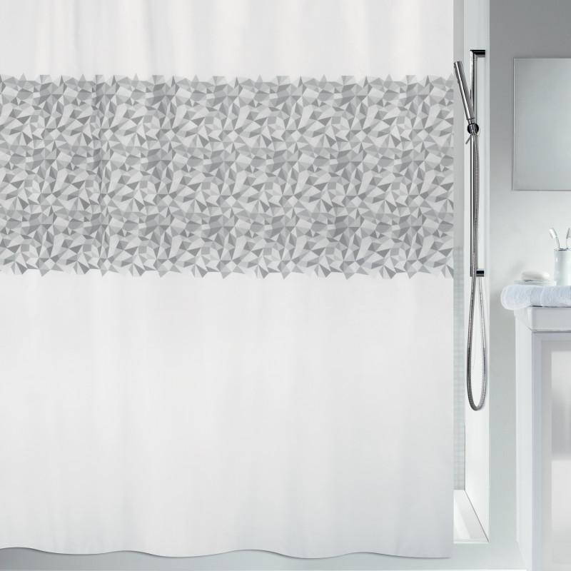 spirella Rideau de douche Polyester IROKO 240x180cm Gris & Blanc Spirella