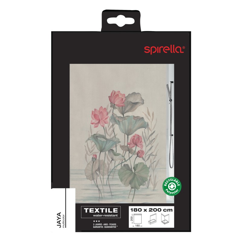 Spirella Rideau De Douche Polyester JAYA 180x200cm Multicolor Spirella