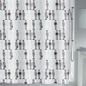 Spirella Rideau De Douche Polyester JEAN PIERRE 180x200cm QUALITE PREMIUM Gris & Blanc MSV