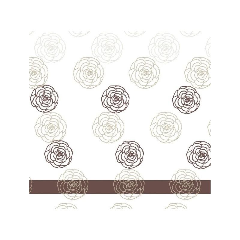 Spirella Rideau De Douche Polyester KAYA 180x200cm QUALITà PREMIUM Blanc & Marron - Anneaux Inclus MSV