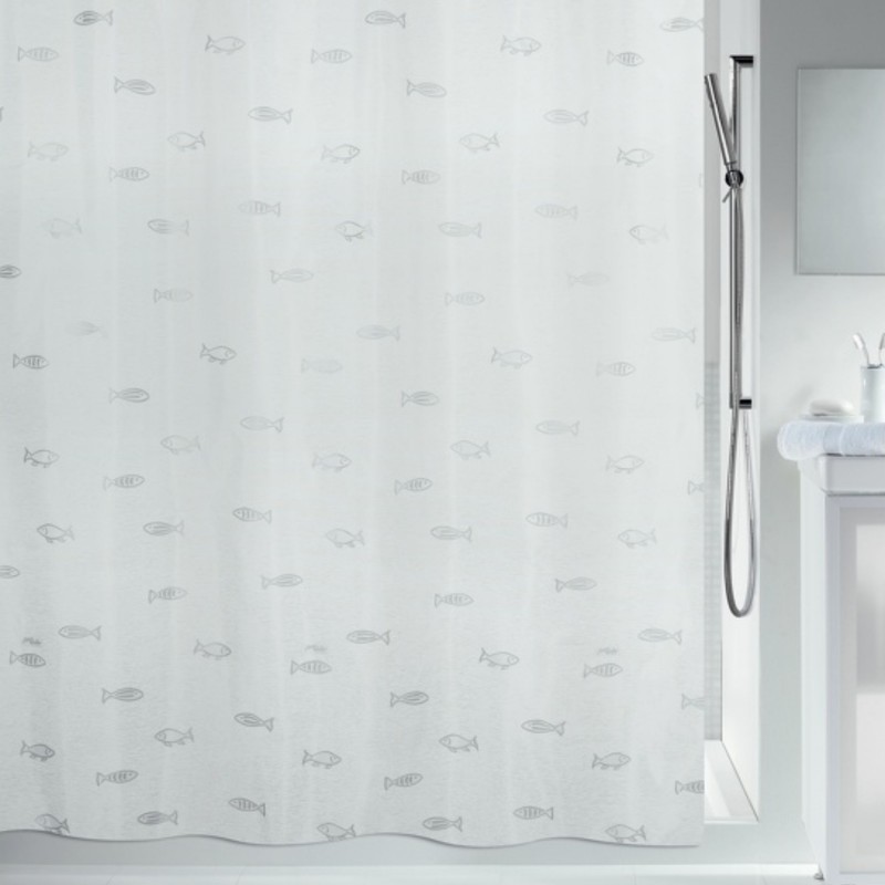 spirella Rideau de douche Polyester KOS 120x200cm Argent Spirella