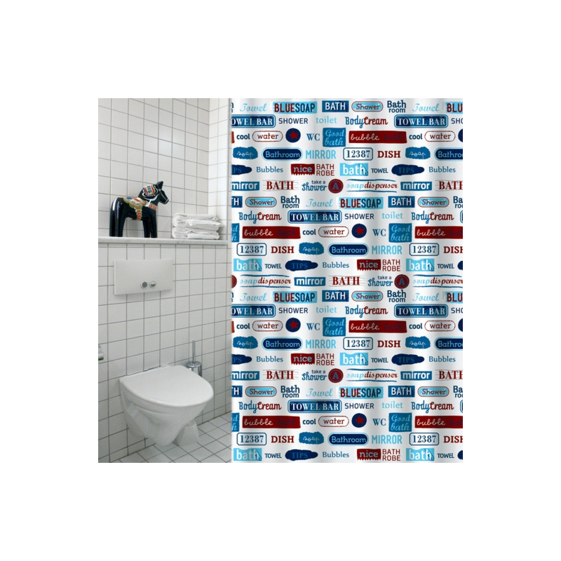 spirella Rideau de douche Polyester LABELS 180x200cm QUALITà PREMIUM Multicolor MSV