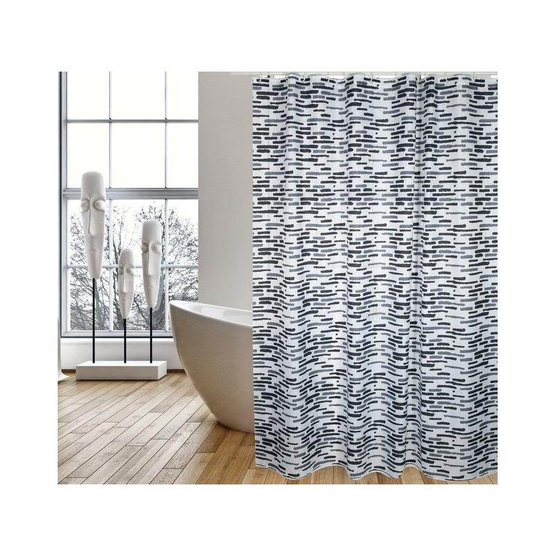 spirella Rideau de douche Polyester LOFT 180x200cm QUALITà PREMIUM Gris - Anneaux inclus MSV