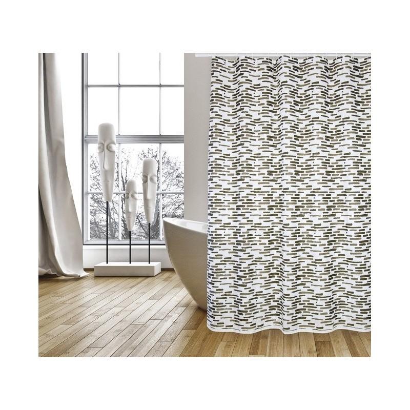 spirella Rideau de douche Polyester LOFT 180x200cm QUALITà PREMIUM Chocolat - Anneaux inclus MSV