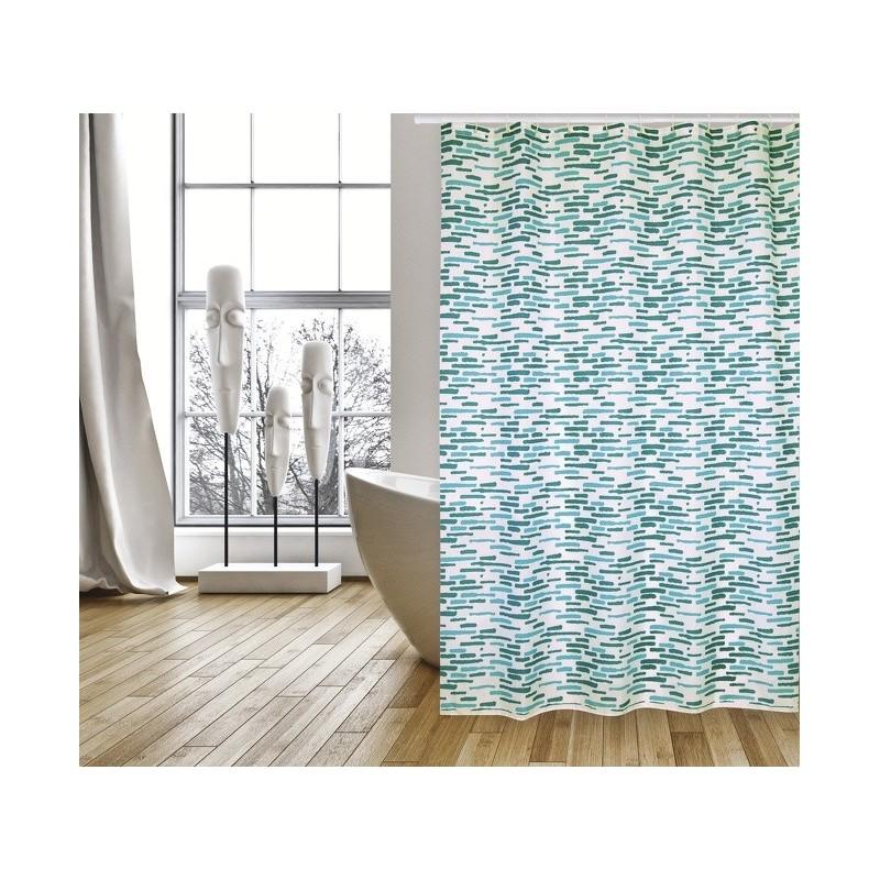 spirella Rideau de douche Polyester LOFT 180x200cm QUALITà PREMIUM Bleu - Anneaux inclus MSV