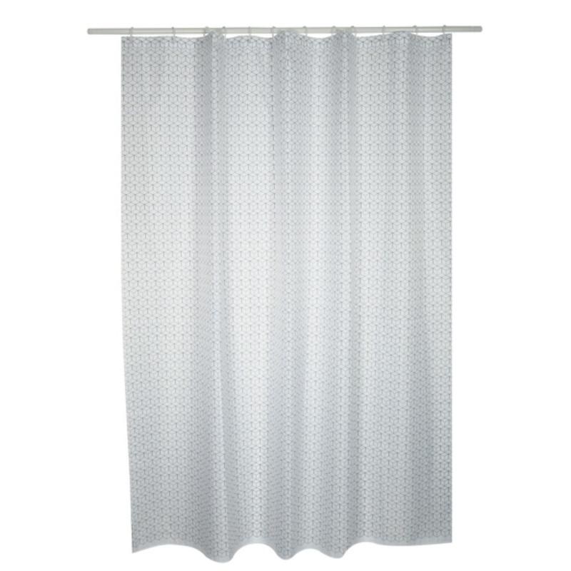 Spirella Rideau De Douche Polyester MOSAàK 180x200cm QUALITà PREMIUM Gris Et Blanc - Anneaux Inclus MSV
