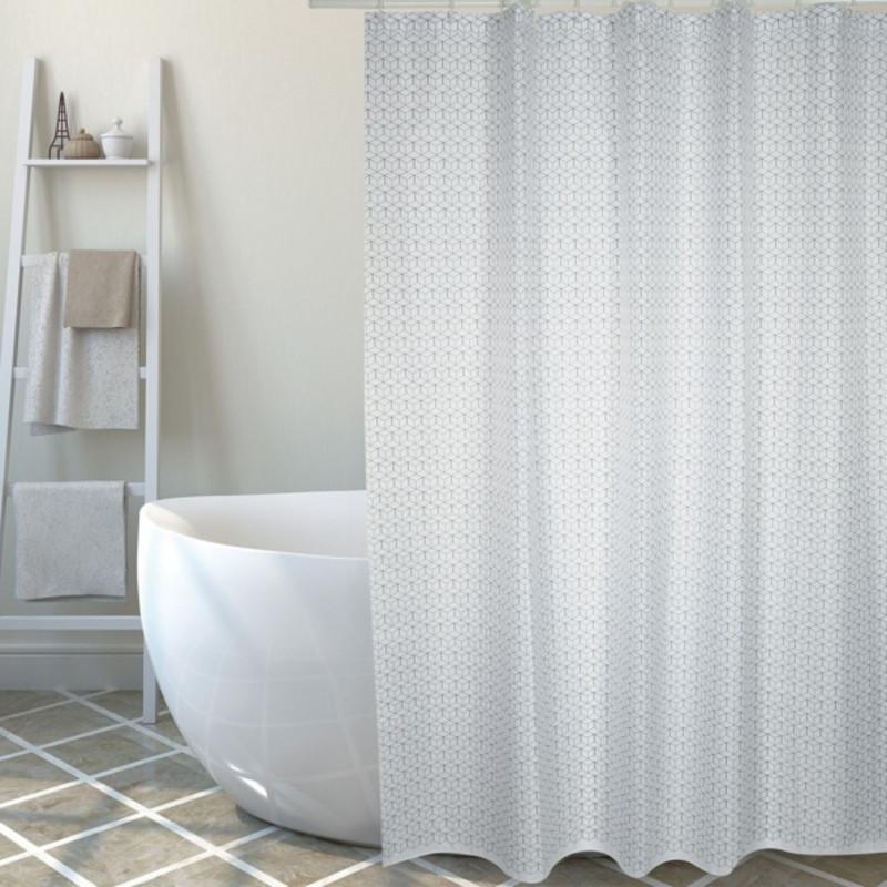 spirella Rideau de douche Polyester MOSAàK 180x200cm QUALITà PREMIUM Gris et blanc - Anneaux inclus MSV