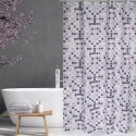 Spirella Rideau De Douche Polyester MOSAIKO 180x200cm QUALITà PREMIUM Violet - Anneaux Inclus MSV