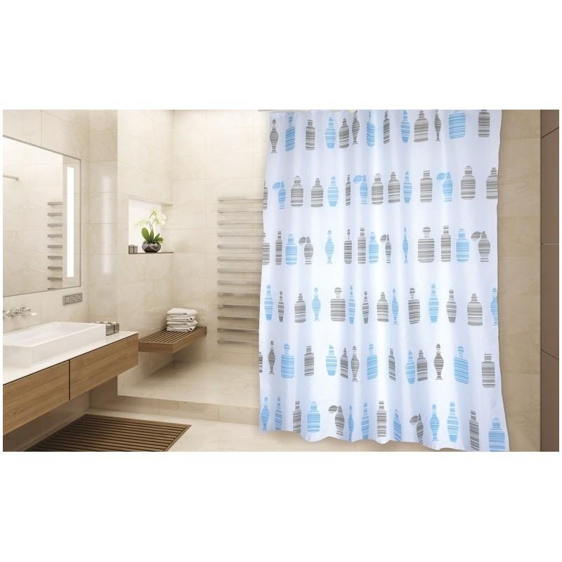 spirella Rideau de douche Polyester MOSHI 180x200cm QUALITà PREMIUM Bleu MSV