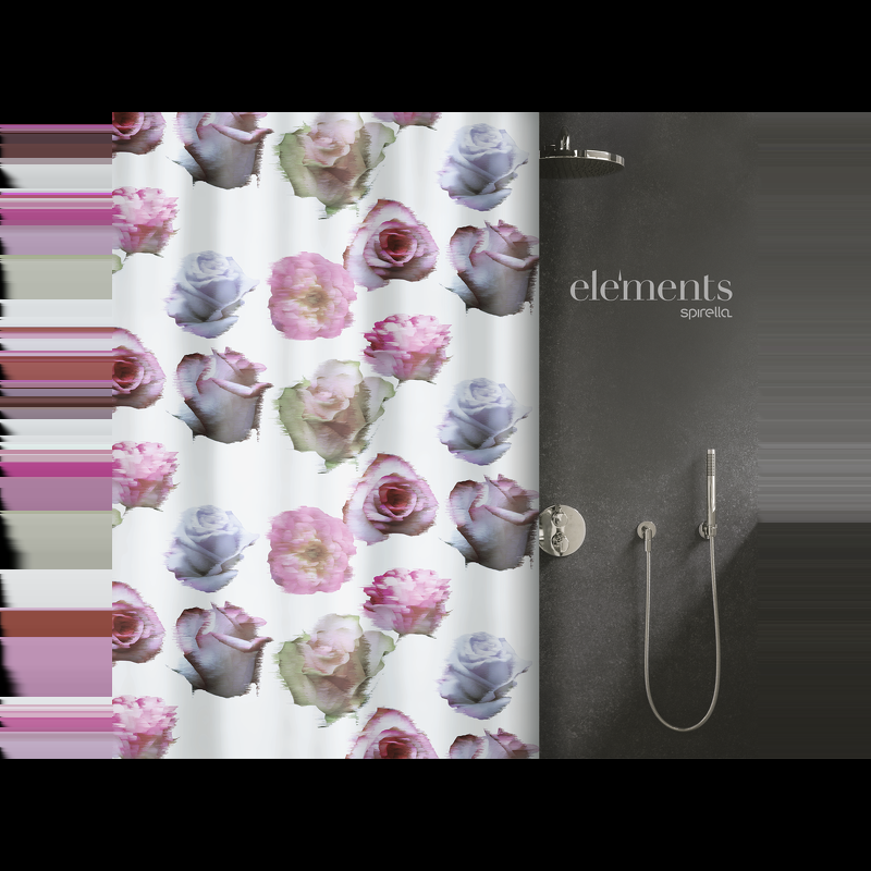 spirella rideau de douche Polyester MUSE 120x200cm Rose Elements by Spirella