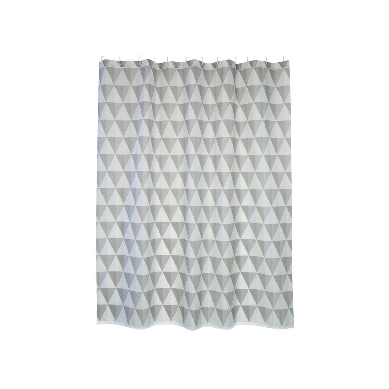 Spirella Rideau De Douche Polyester NAROK 180X200cm QUALITà PREMIUM Gris & Blanc - Anneaux Inclus MSV