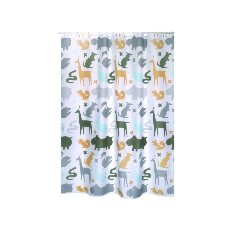 Spirella Rideau De Douche Polyester NOE 180x200cm QUALITE PREMIUM Multicolor - Anneaux Inclus MSV