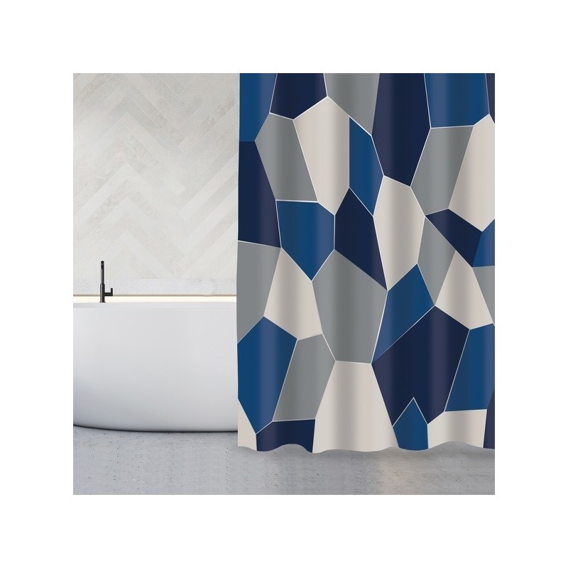 spirella Rideau de douche Polyester ORIGAMI 180x200cm Bleu MSV