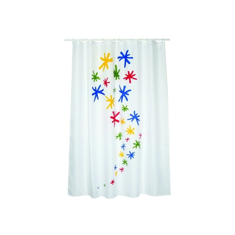 Spirella Rideau De Douche Polyester ORION 180x200cm QUALITà PREMIUM Multicolor - Anneaux Inclus MSV