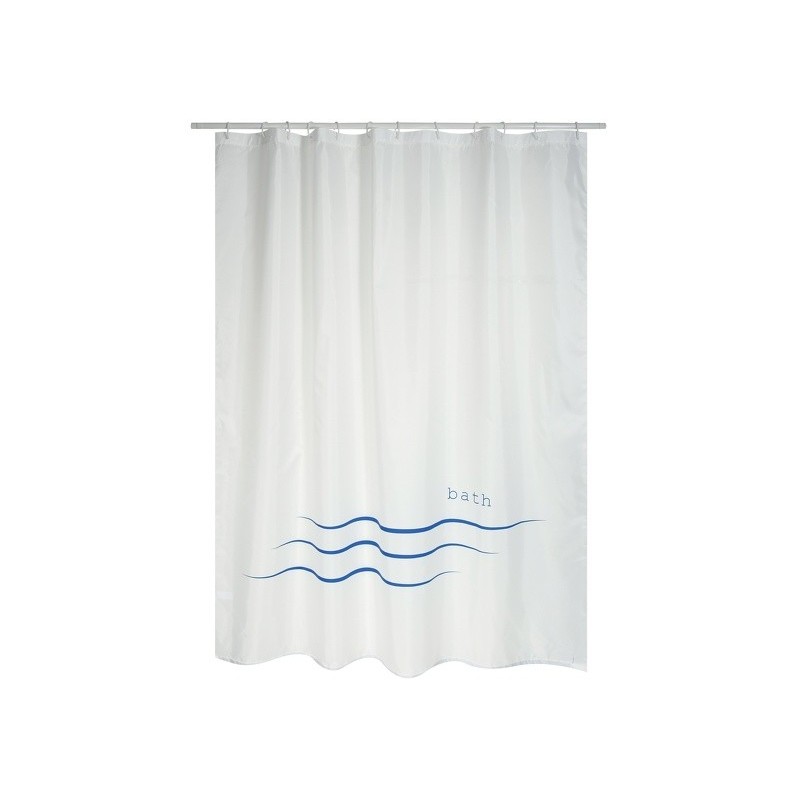 Spirella Rideau De Douche Polyester PACCO 180x200cm QUALITE PREMIUM Blanc - Anneaux Inclus MSV