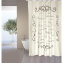 Spirella Rideau De Douche Polyester PARIS 180x200cm QUALITà PREMIUM Crème - Anneaux Inclus MSV