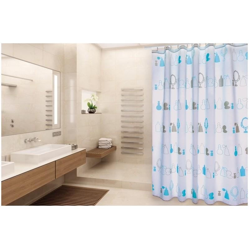 spirella Rideau de douche Polyester PARIS 180x200cm QUALITE PREMIUM Bleu MSV