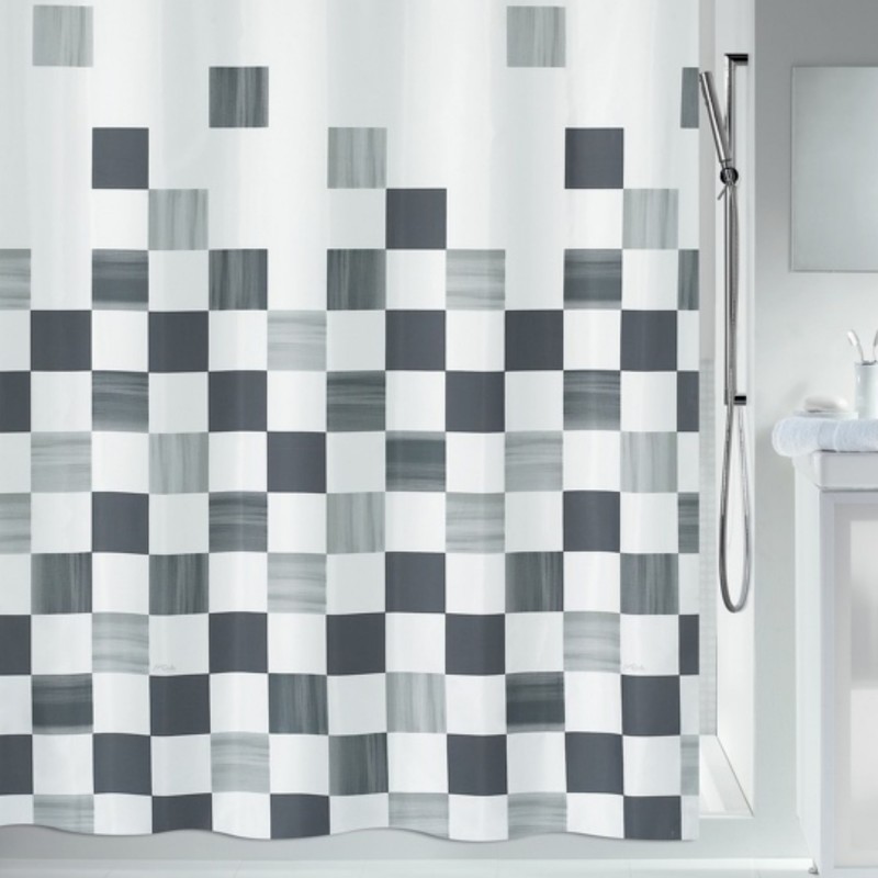 spirella Rideau de douche Polyester PART 120x200cm Gris & Blanc Spirella