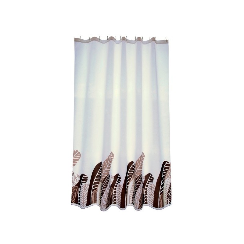Spirella Rideau De Douche Polyester PLUMAS VINTAGE 180x200cm QUALITE PREMIUM - Anneaux Inclus MSV