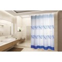 Spirella Rideau De Douche Polyester PORTO 180x200cm QUALITà PREMIUM Bleu & Blanc - Anneaux Inclus MSV