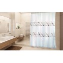 Spirella Rideau De Douche Polyester PORTO 180x200cm QUALITà PREMIUM Beige & Blanc - Anneaux Inclus MSV