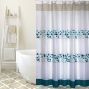Spirella Rideau De Douche Polyester PORTO 180x200cm QUALITà PREMIUM Vert & Blanc - Anneaux Inclus MSV