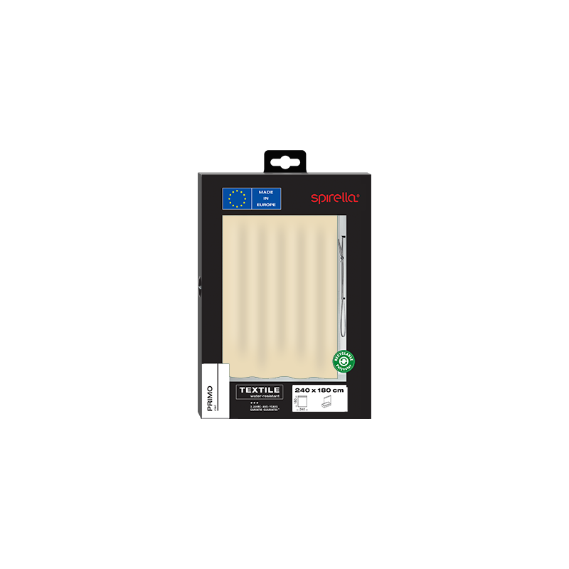 Spirella Rideau De Douche Polyester PRIMO 240x180cm Beige Spirella